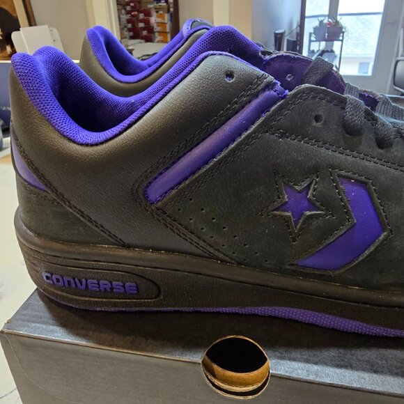 Converse Weapon Leather Black Night Indigo Blue Men's Shoes Sneakers SZ 10 NEW - Picture 4 of 14